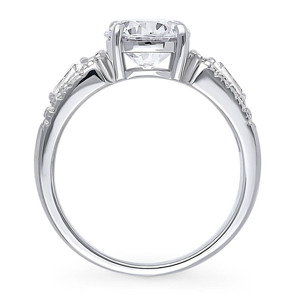 Solitaire Round CZ Ring in Sterling Silver 2ct