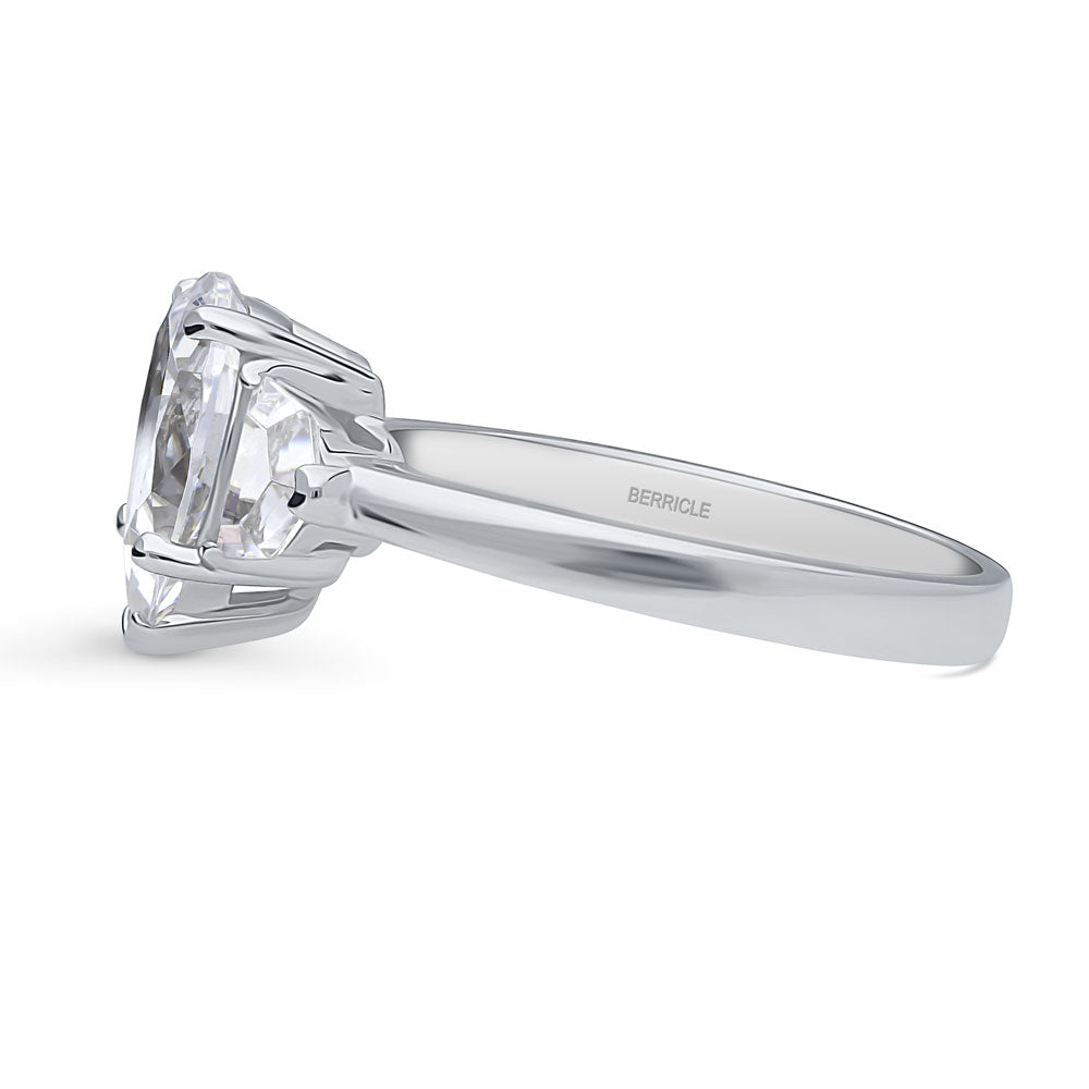 3-Stone Pear CZ Ring in Sterling Silver