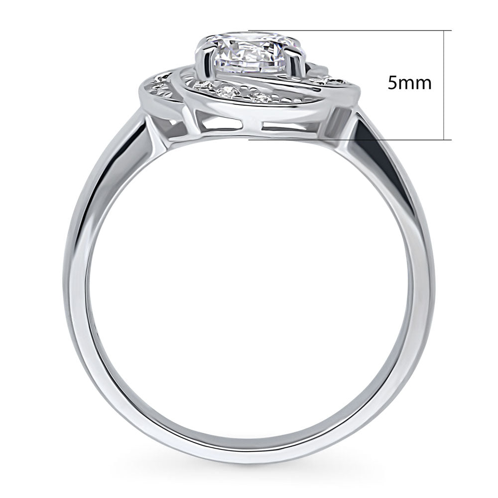 Alternate view of Flower Woven CZ Ring in Sterling Silver