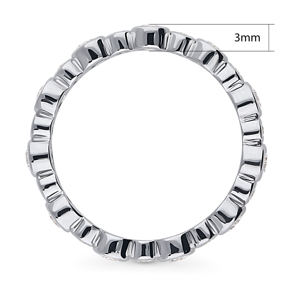 Bubble Bezel Set CZ Eternity Ring in Sterling Silver