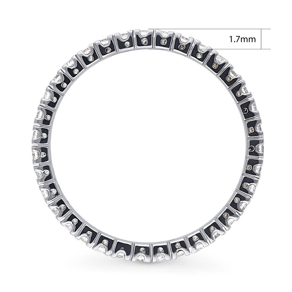 Angle view of CZ Eternity Ring in Sterling Silver