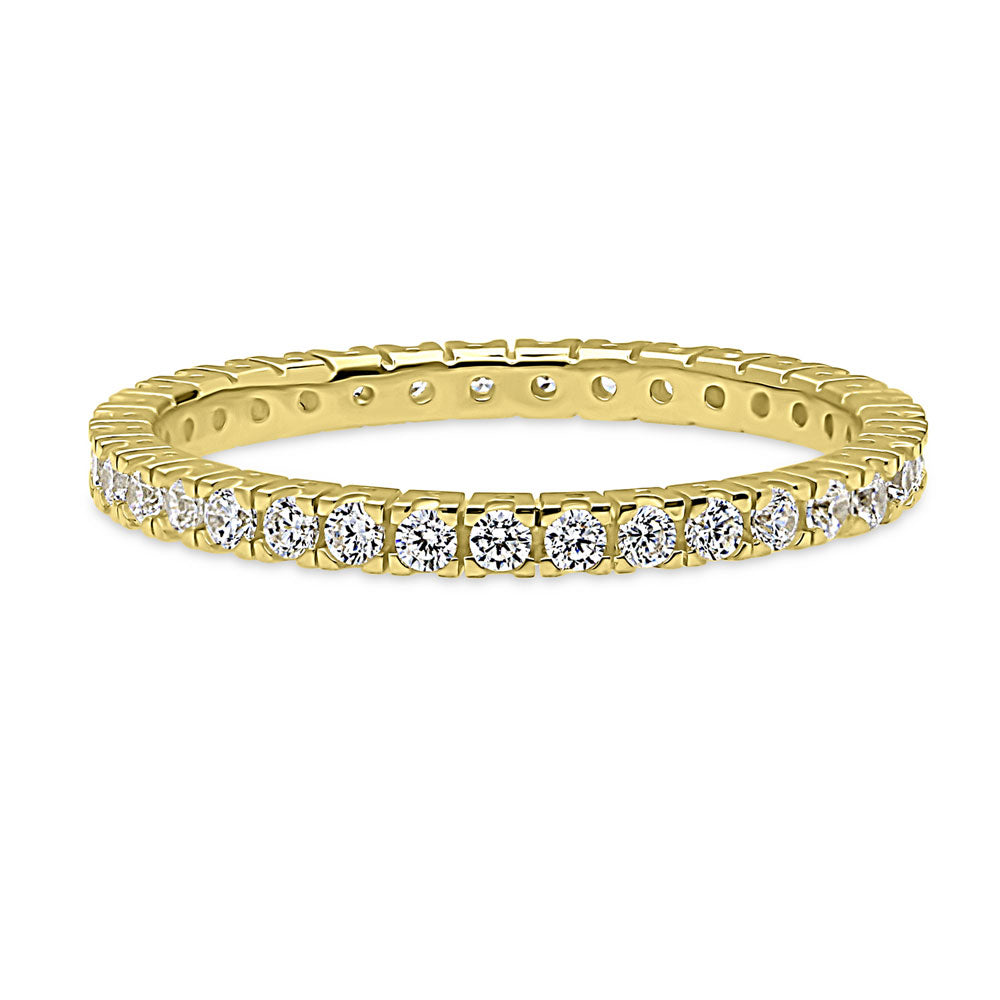 CZ Eternity Ring in Gold Flashed Sterling Silver, 1 of 13
