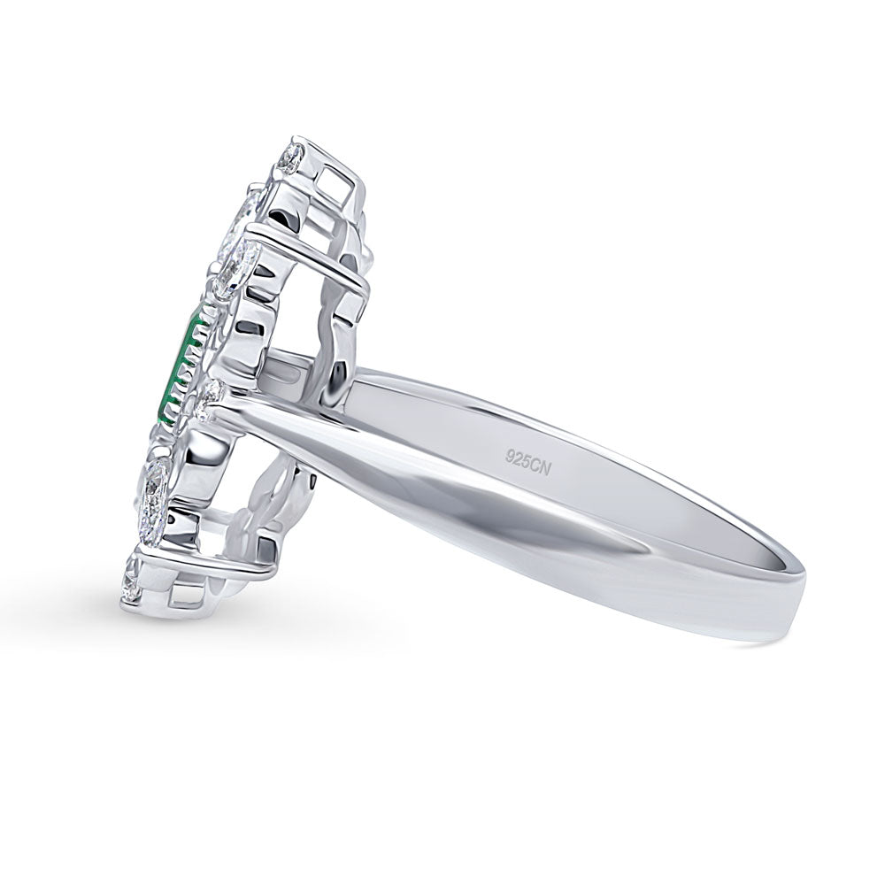 Art Deco Filigree CZ Ring in Sterling Silver