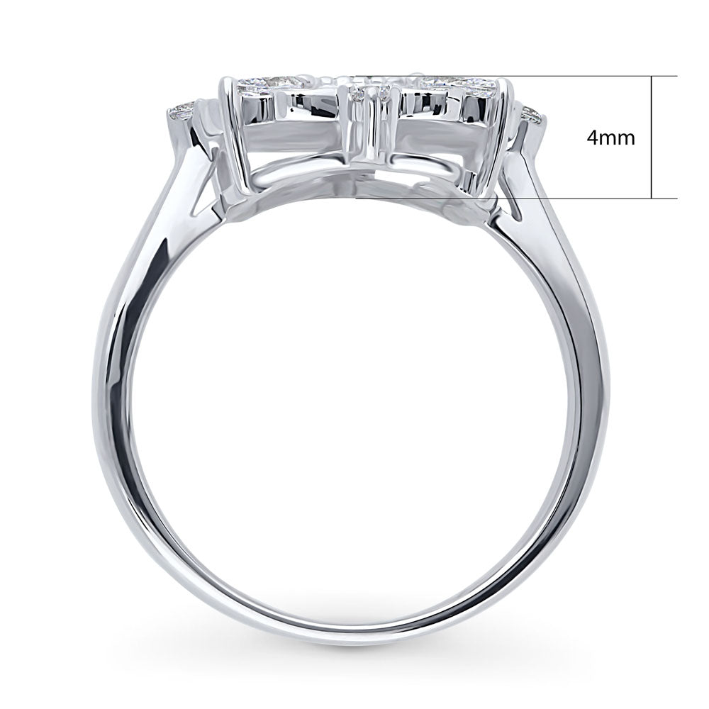 Alternate view of Art Deco Filigree CZ Ring in Sterling Silver