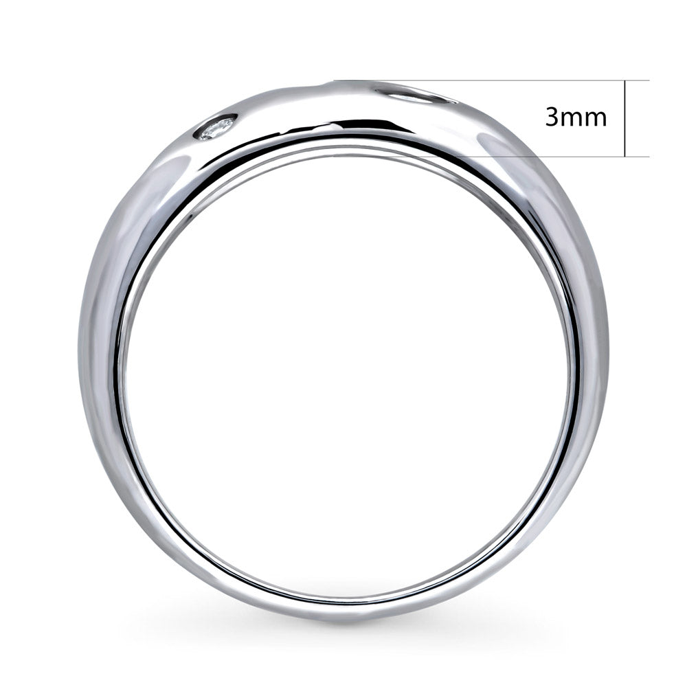 Dome CZ Band in Sterling Silver