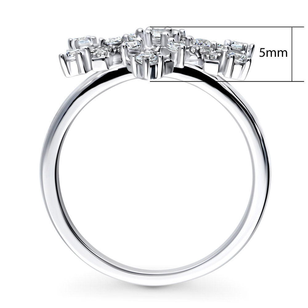 Alternate view of Snowflake CZ Ring in Sterling Silver