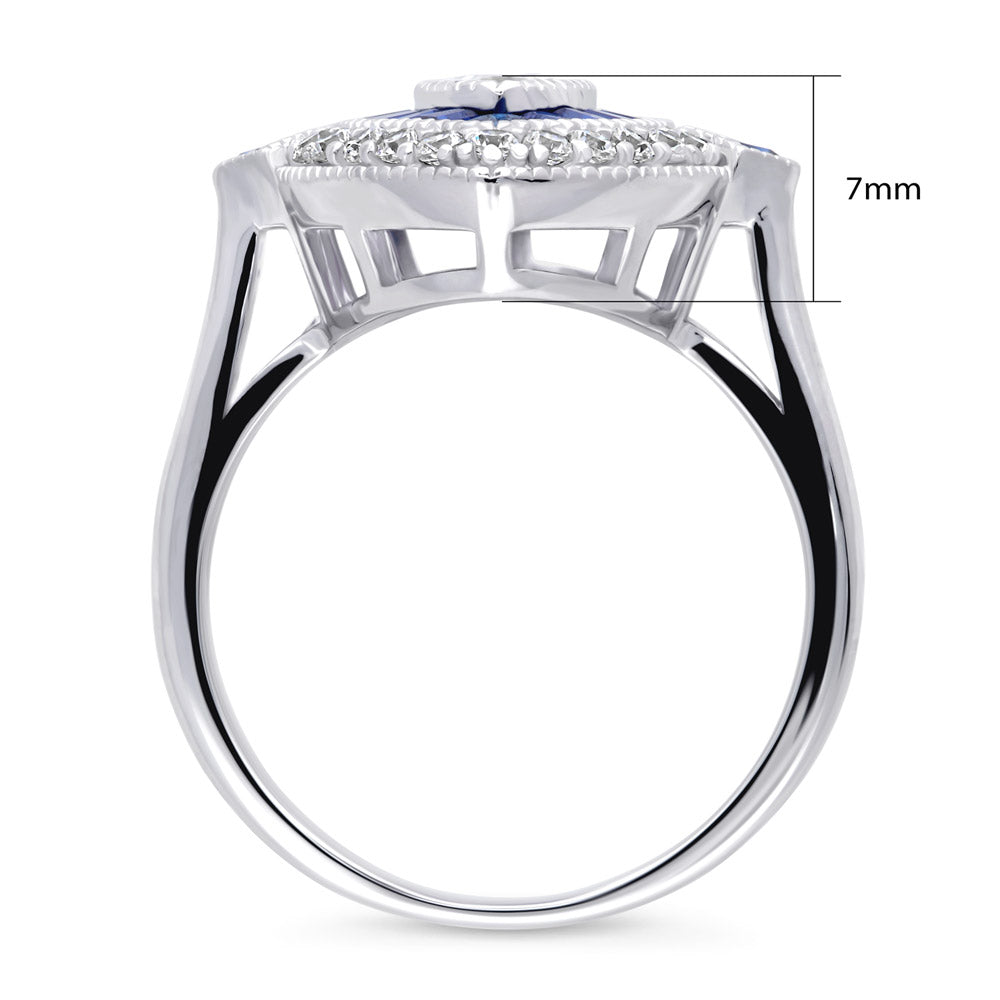 Navette Halo CZ Statement Ring in Sterling Silver, 8 of 9
