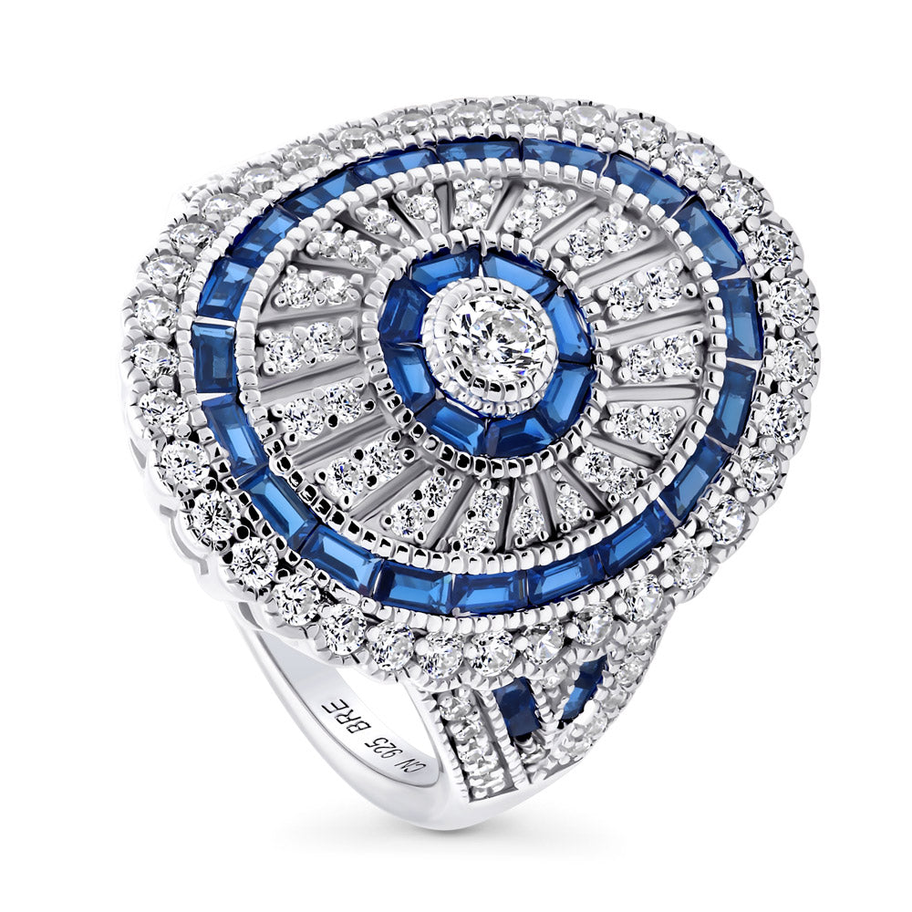 Art Deco Milgrain CZ Ring in Sterling Silver