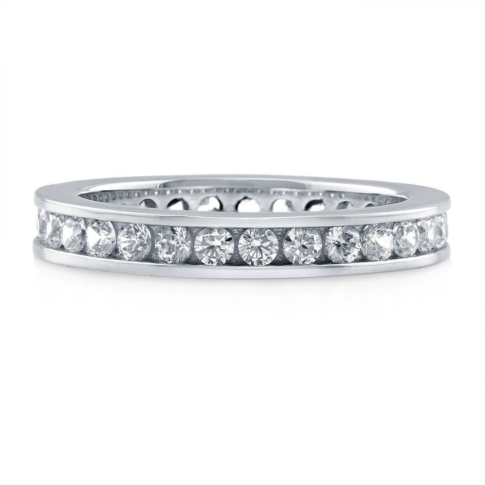 Channel Set CZ Eternity Ring in Sterling Silver, 1 of 5