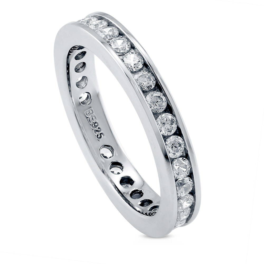 Channel Set CZ Eternity Ring in Sterling Silver, 3 of 5