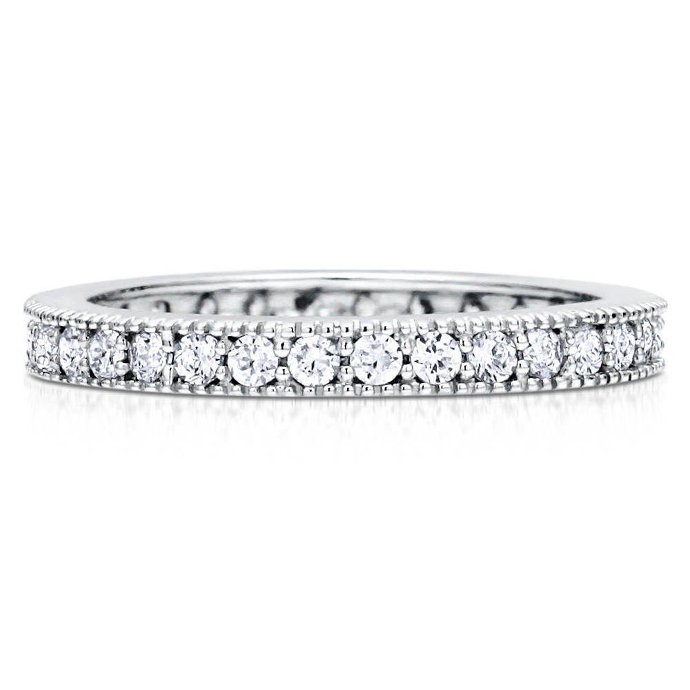 Pave Set CZ Eternity Ring in Sterling Silver, 1 of 5