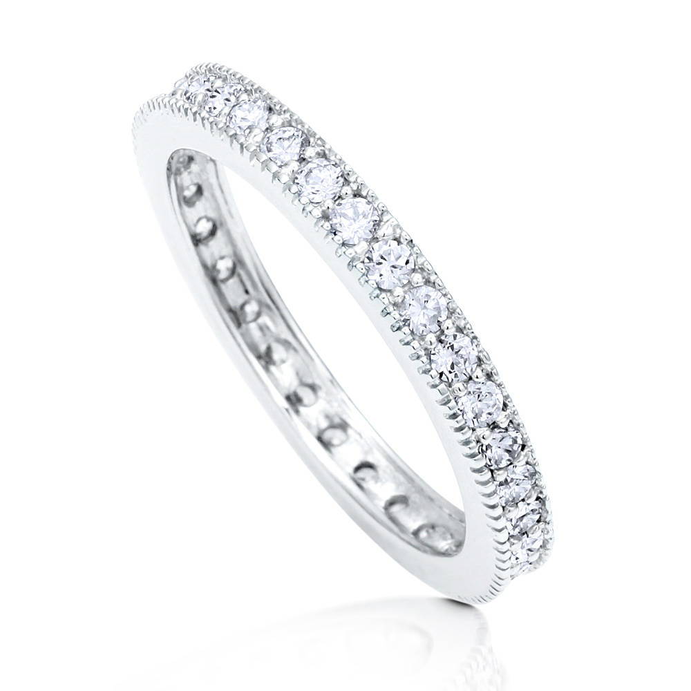 Pave CZ Eternity Ring in Sterling Silver