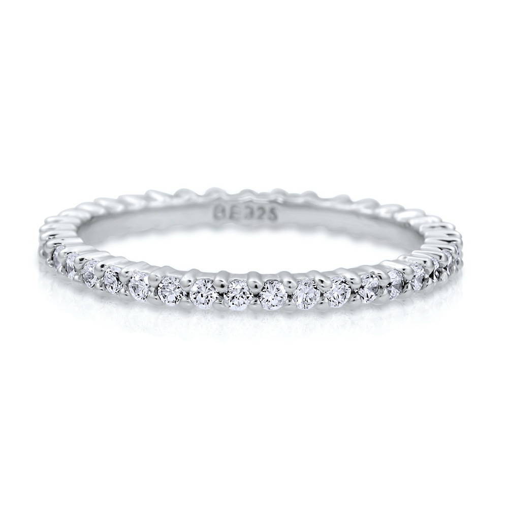 Pave Set CZ Eternity Ring in Sterling Silver, 1 of 10