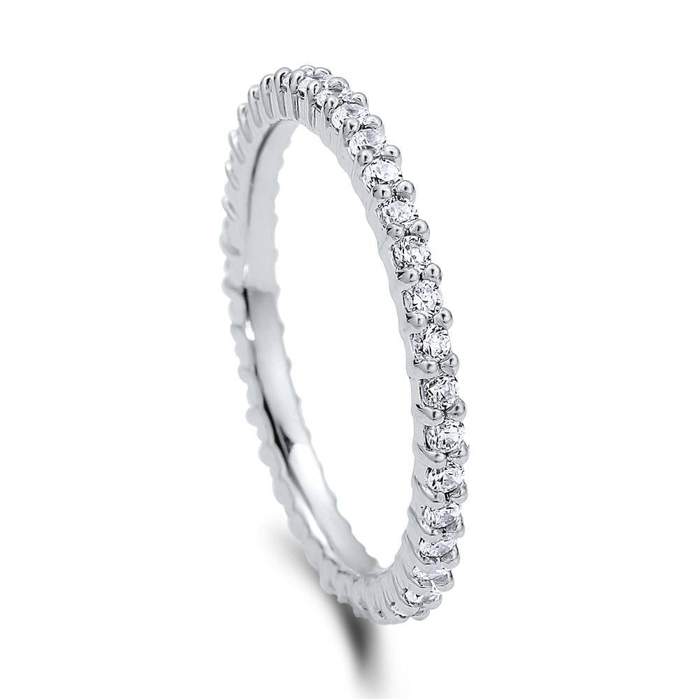 Pave Set CZ Eternity Ring in Sterling Silver