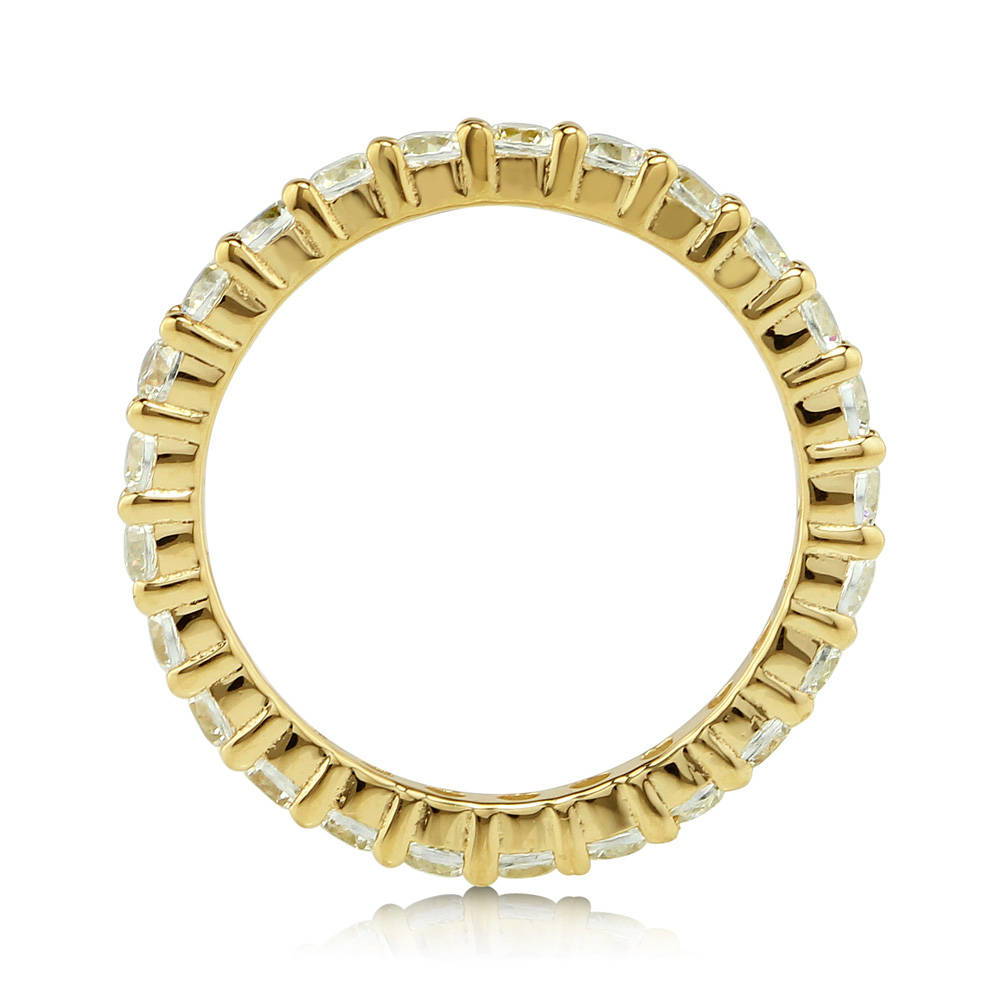 Pave Set CZ Eternity Ring in Gold Flashed Sterling Silver