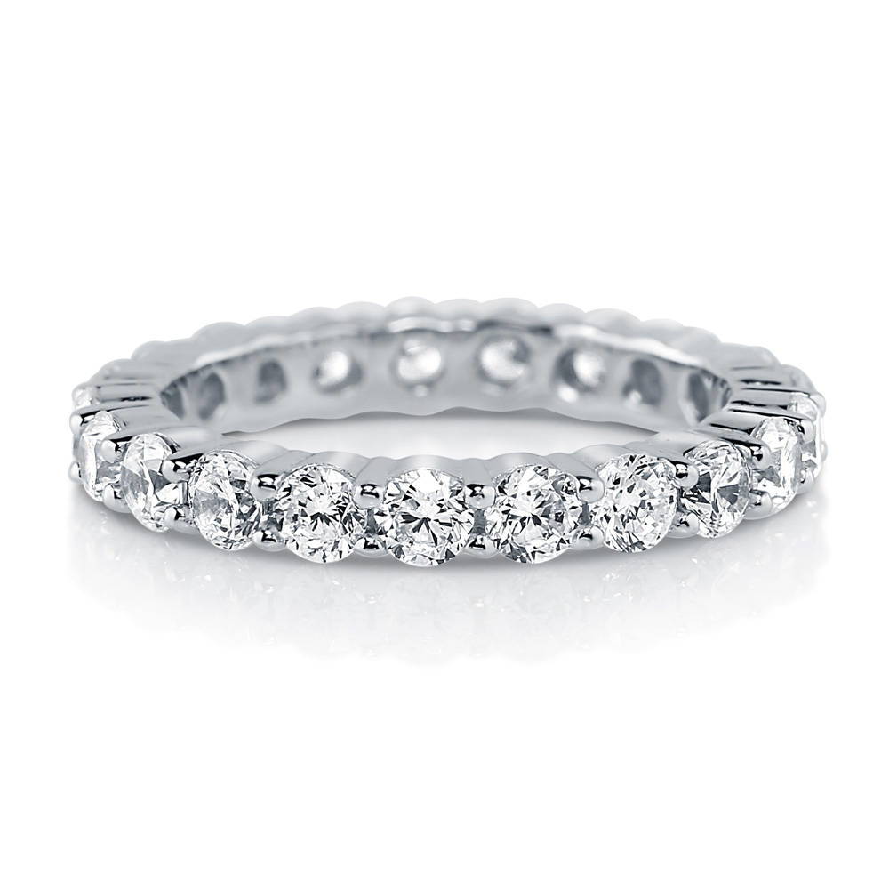 Pave Set CZ Eternity Ring in Sterling Silver, 1 of 6