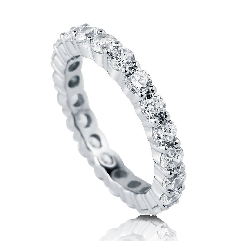 Pave Set CZ Eternity Ring in Sterling Silver