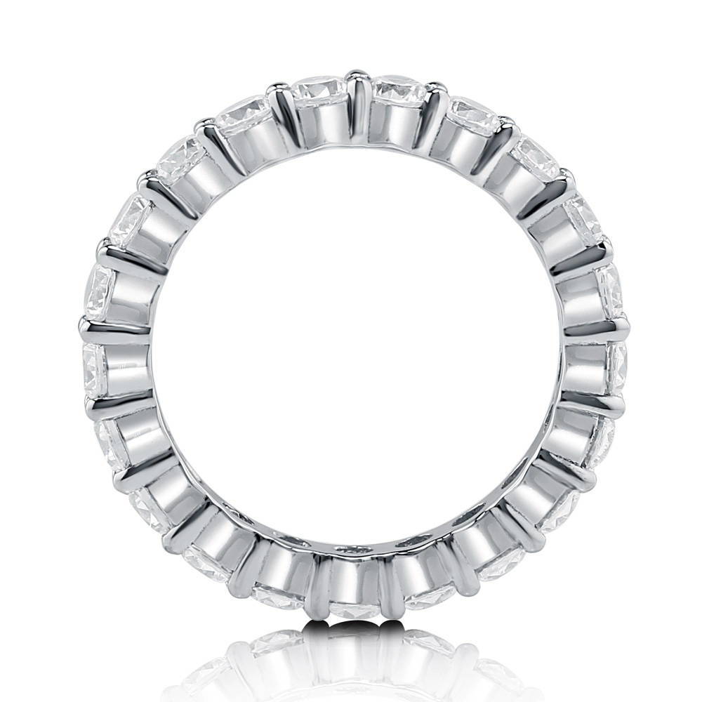 Pave Set CZ Eternity Ring in Sterling Silver