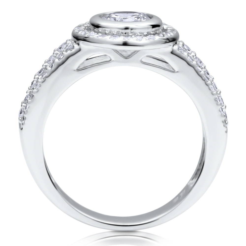 Halo Round CZ Ring in Sterling Silver, 4 of 6