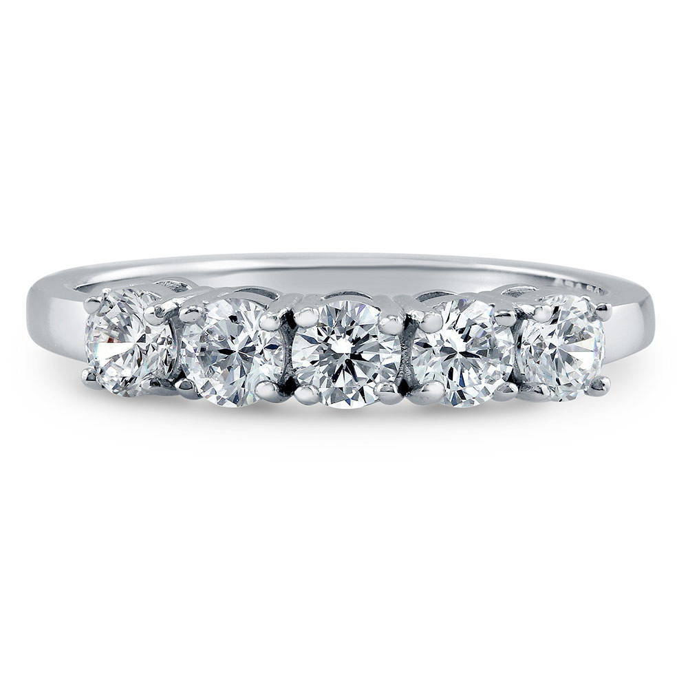 5 Stone CZ Ring in Sterling Silver