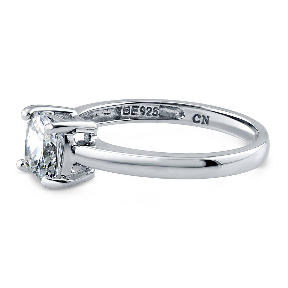 Solitaire 1.25ct Cushion CZ Ring in Sterling Silver, 5 of 7
