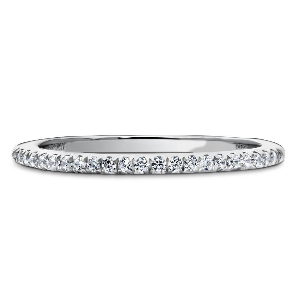 Micro Pave Set CZ Half Eternity Ring in Sterling Silver, 1 of 9