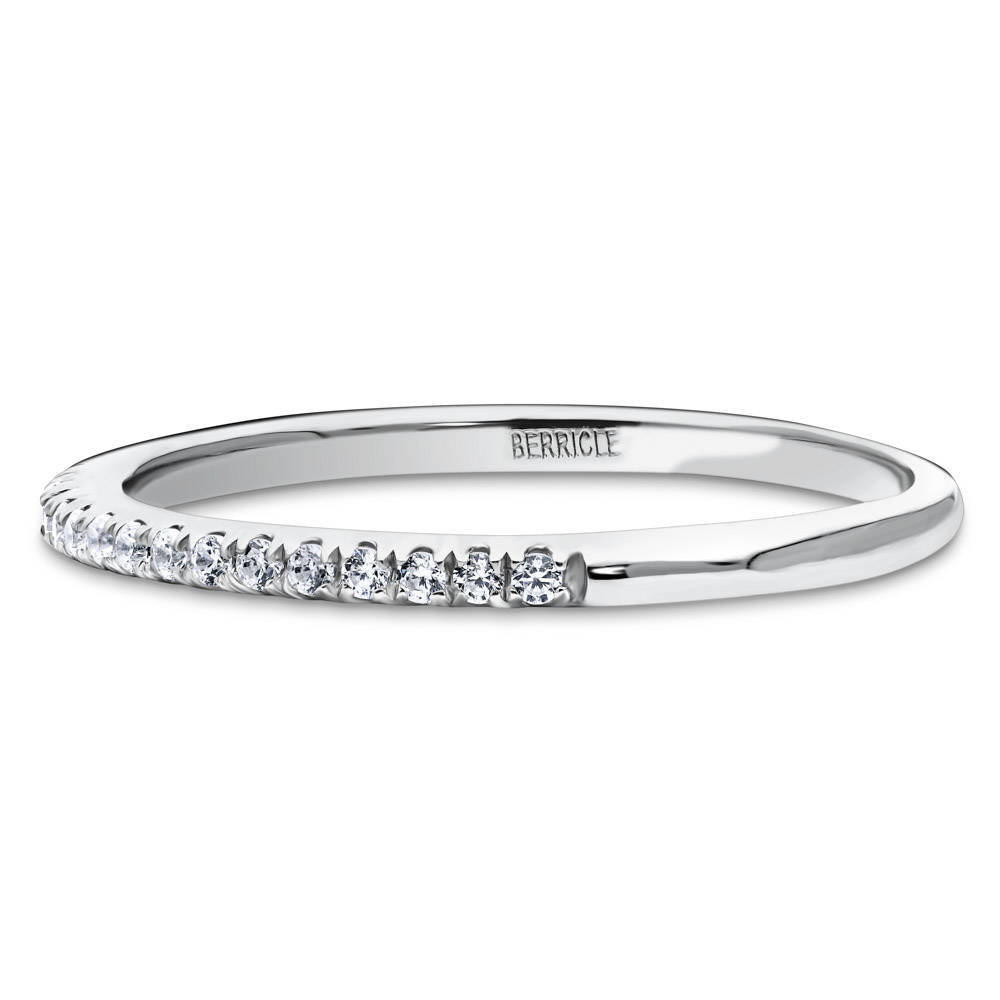 Micro Pave Set CZ Half Eternity Ring in Sterling Silver