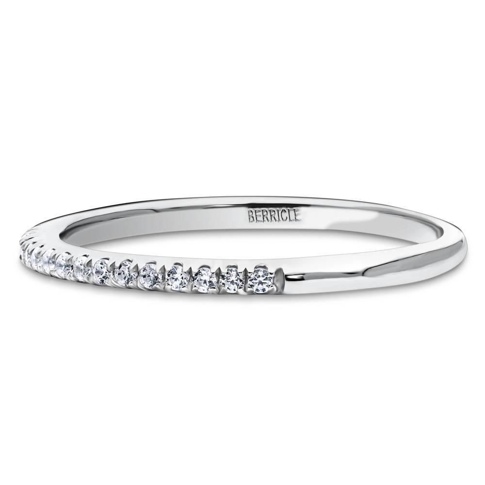 Micro Pave Set CZ Half Eternity Ring in Sterling Silver, 5 of 9