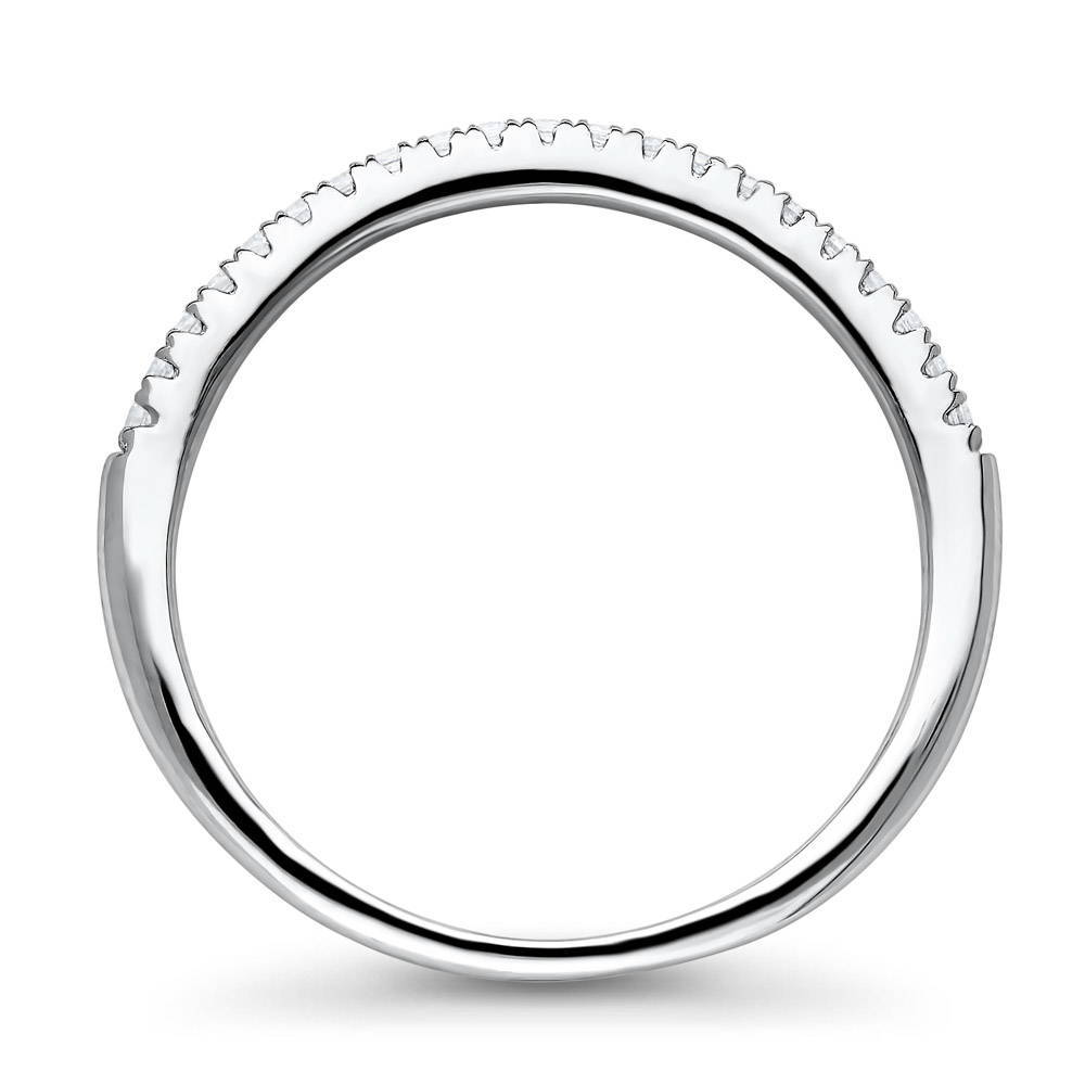 Alternate view of Micro Pave Set CZ Half Eternity Ring in Sterling Silver