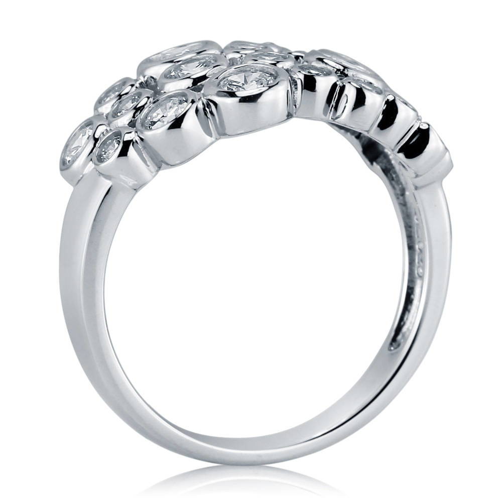 Alternate view of Bubble CZ Ring in Sterling Silver