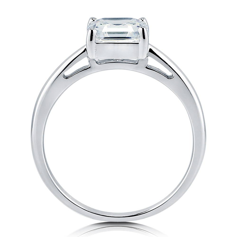 Solitaire 2ct Asscher CZ Ring in Sterling Silver, 5 of 6