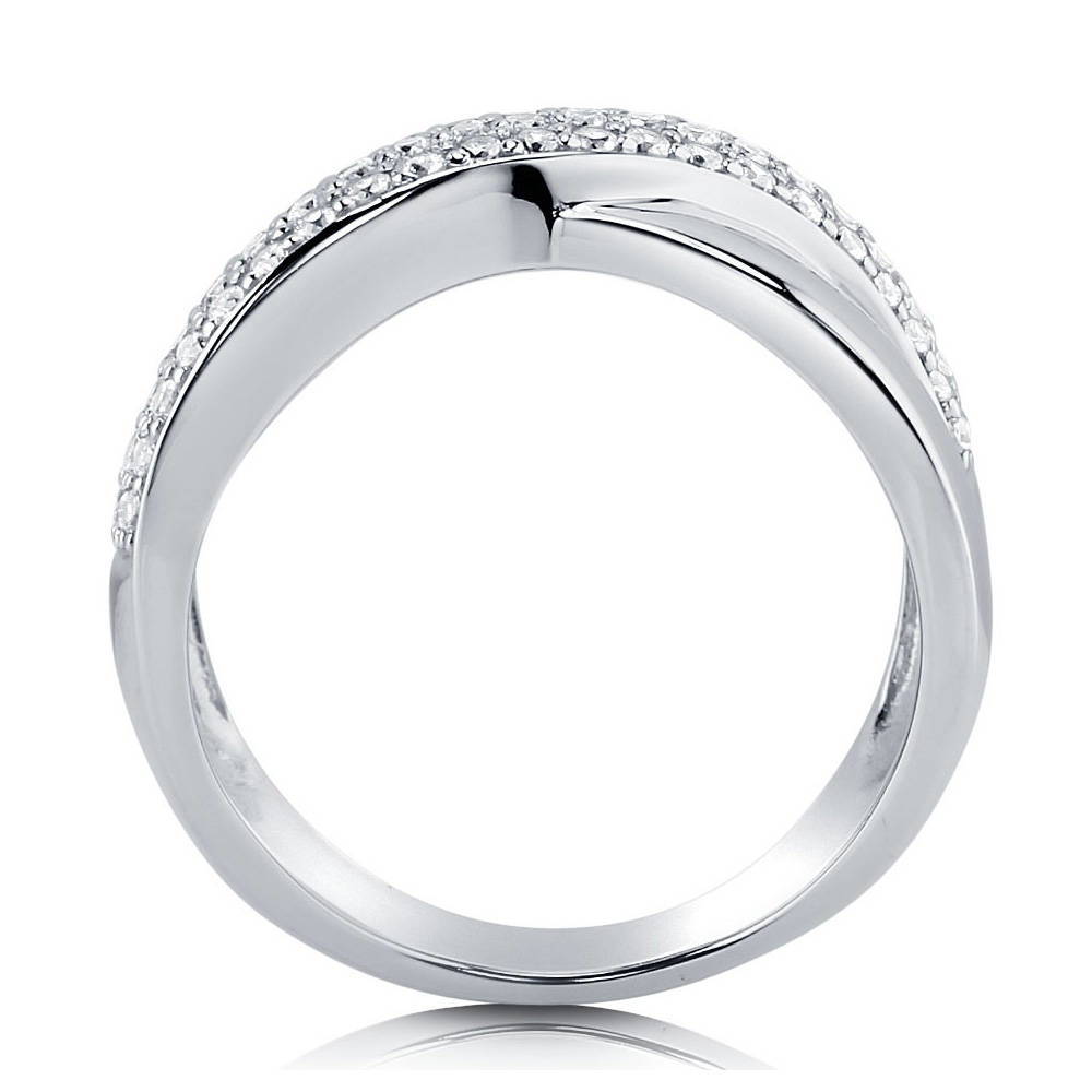 Criss Cross CZ Ring in Sterling Silver, 5 of 6