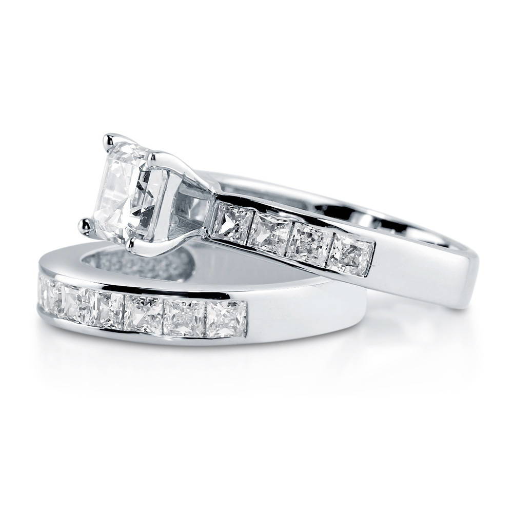 Solitaire 1.6ct Asscher CZ Statement Ring Set in Sterling Silver