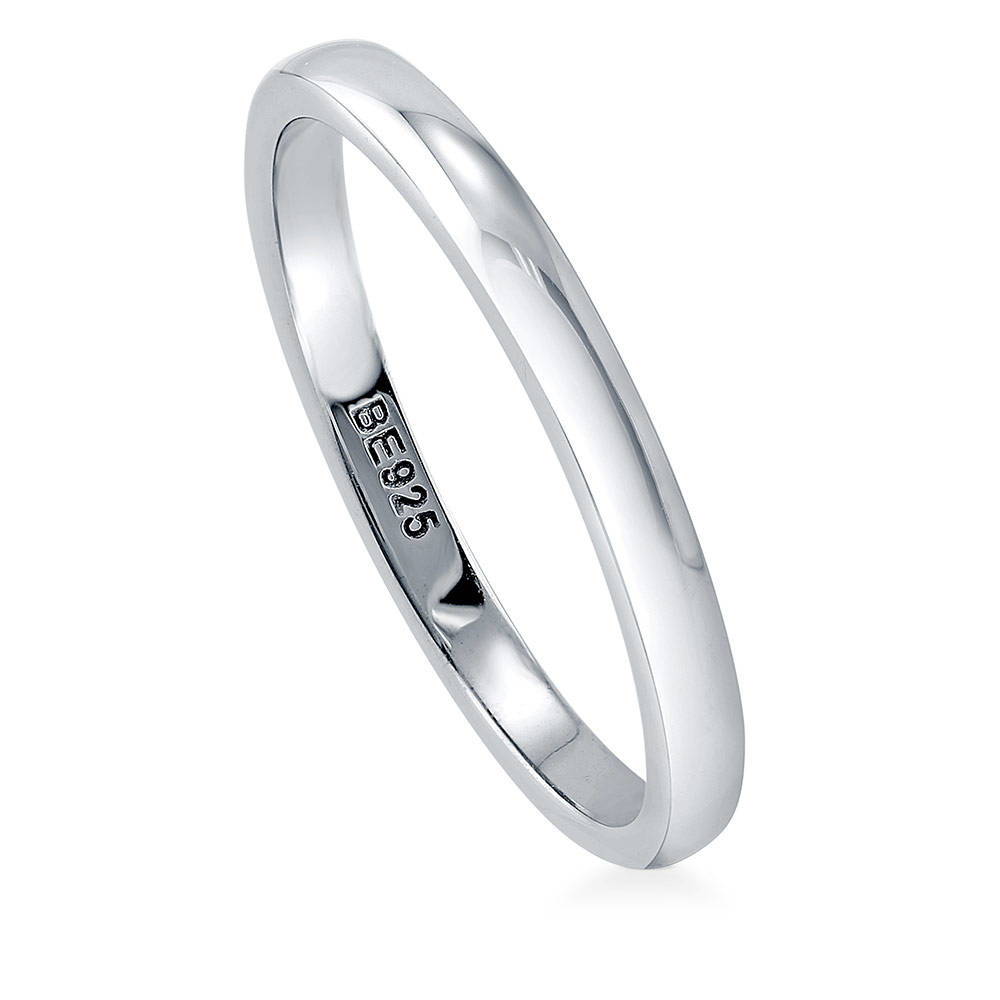 Front view of Band in Sterling Silver
