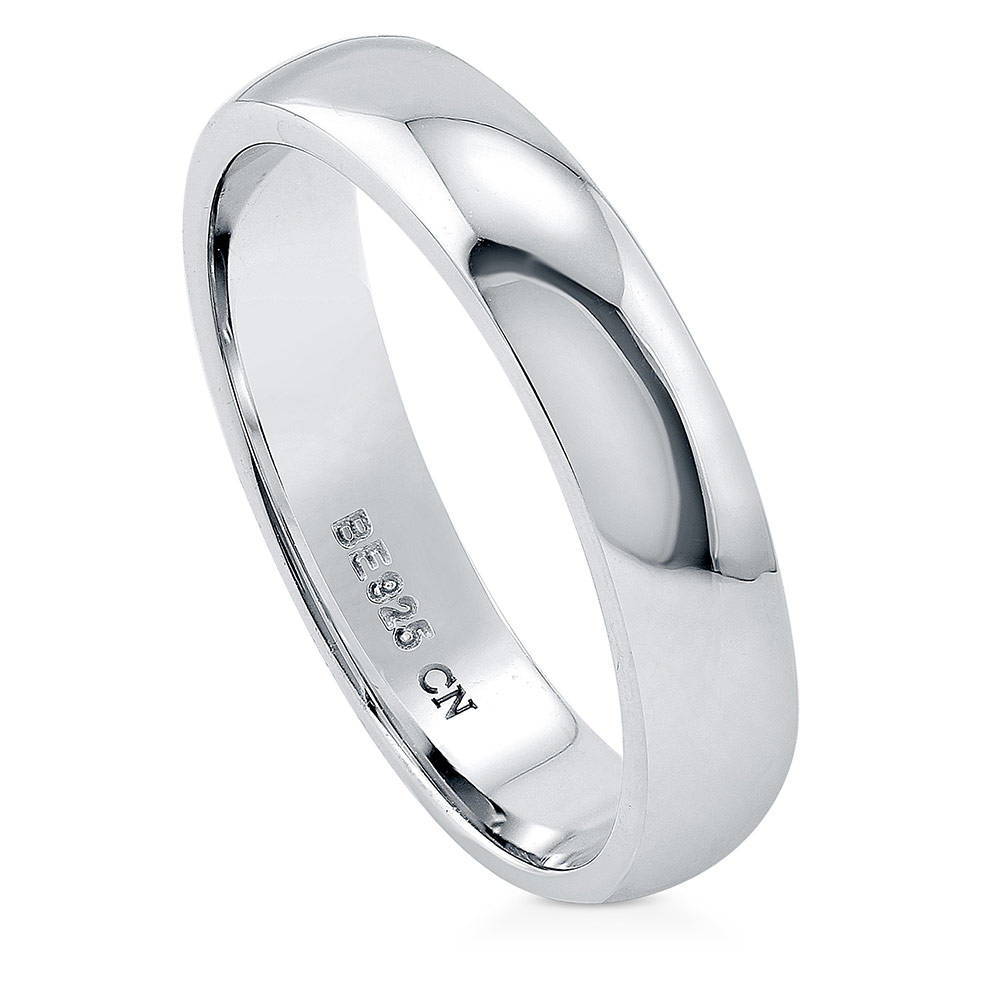 Front view of Band in Sterling Silver