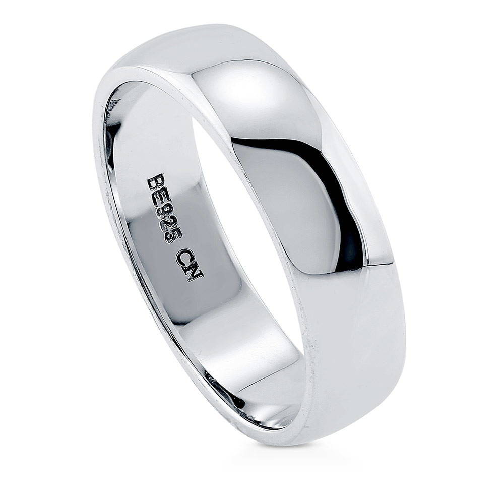 Front view of Band in Sterling Silver