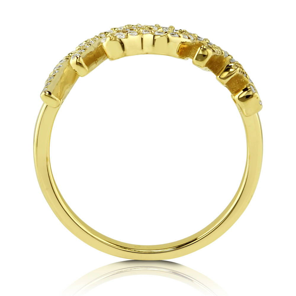 Alternate view of Mom CZ Ring in Gold Flashed Sterling Silver