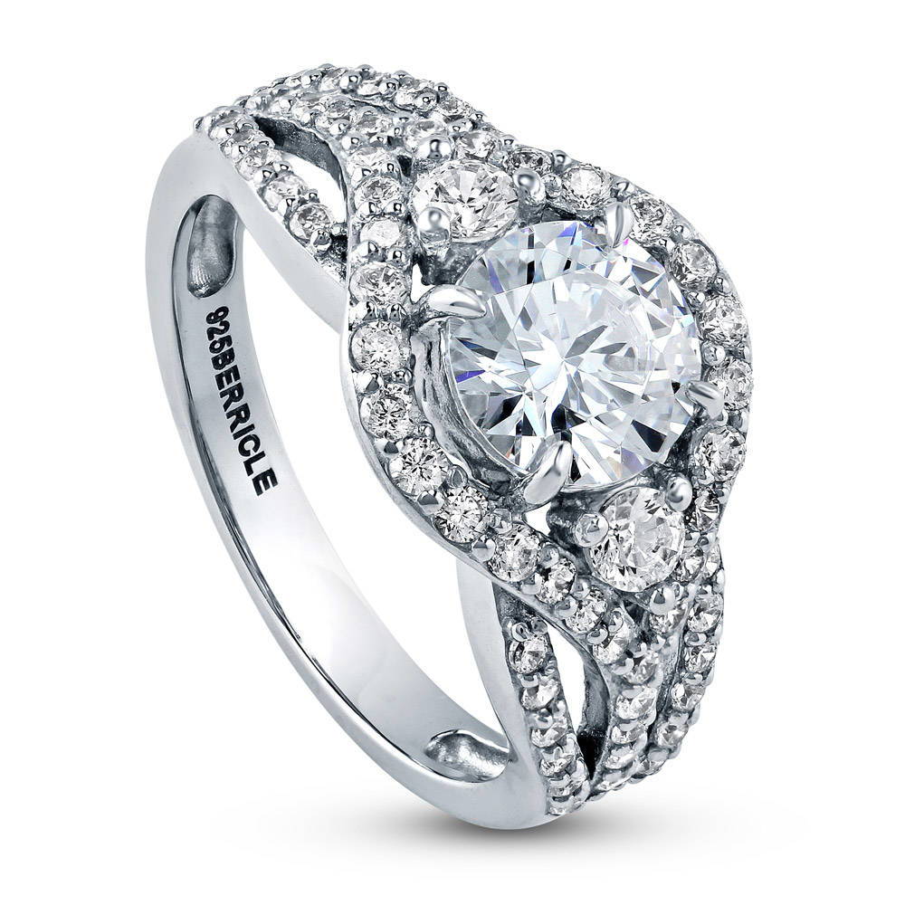 3-Stone Round CZ Ring in Sterling Silver