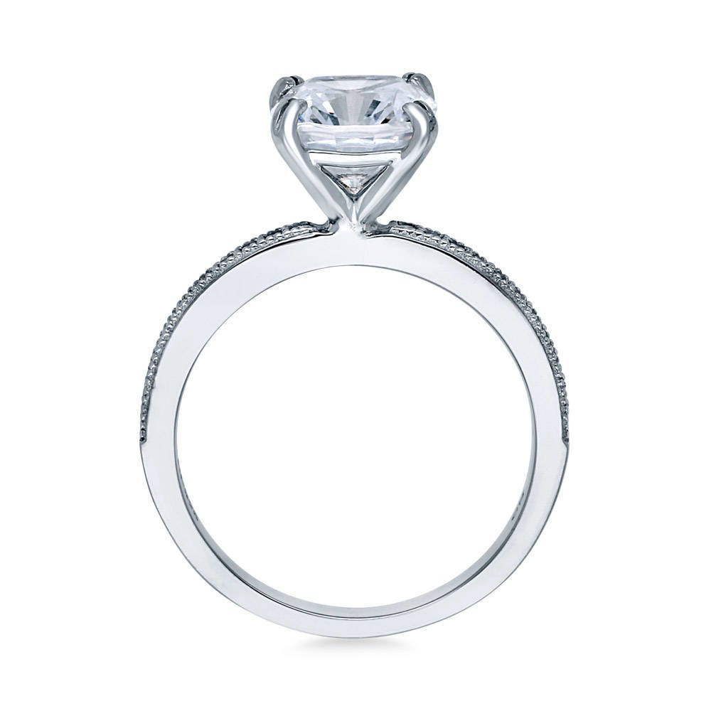 Solitaire 3ct Cushion CZ Ring in Sterling Silver, 7 of 8