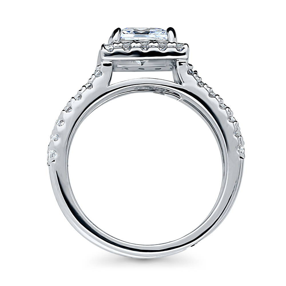 Halo Princess CZ Ring in Sterling Silver, 5 of 6