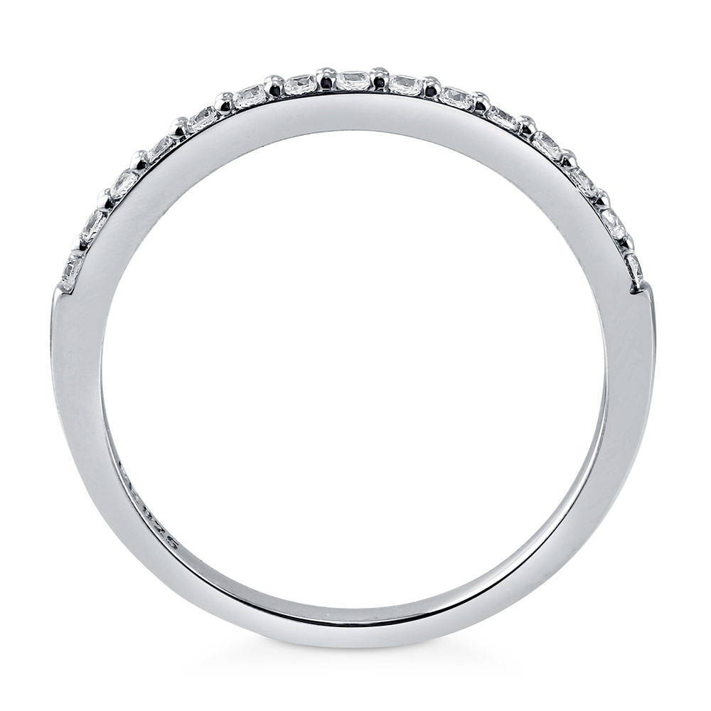 Pave Set CZ Half Eternity Ring in Sterling Silver, 6 of 7
