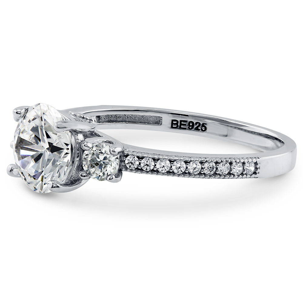 3-Stone 1.25ct CZ Ring in Sterling Silver