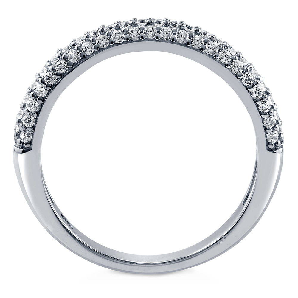 Pave Set CZ Half Eternity Ring in Sterling Silver, 5 of 6