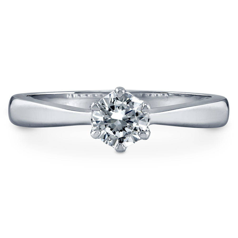 Solitaire 0.45ct Round CZ Ring in Sterling Silver, 1 of 7