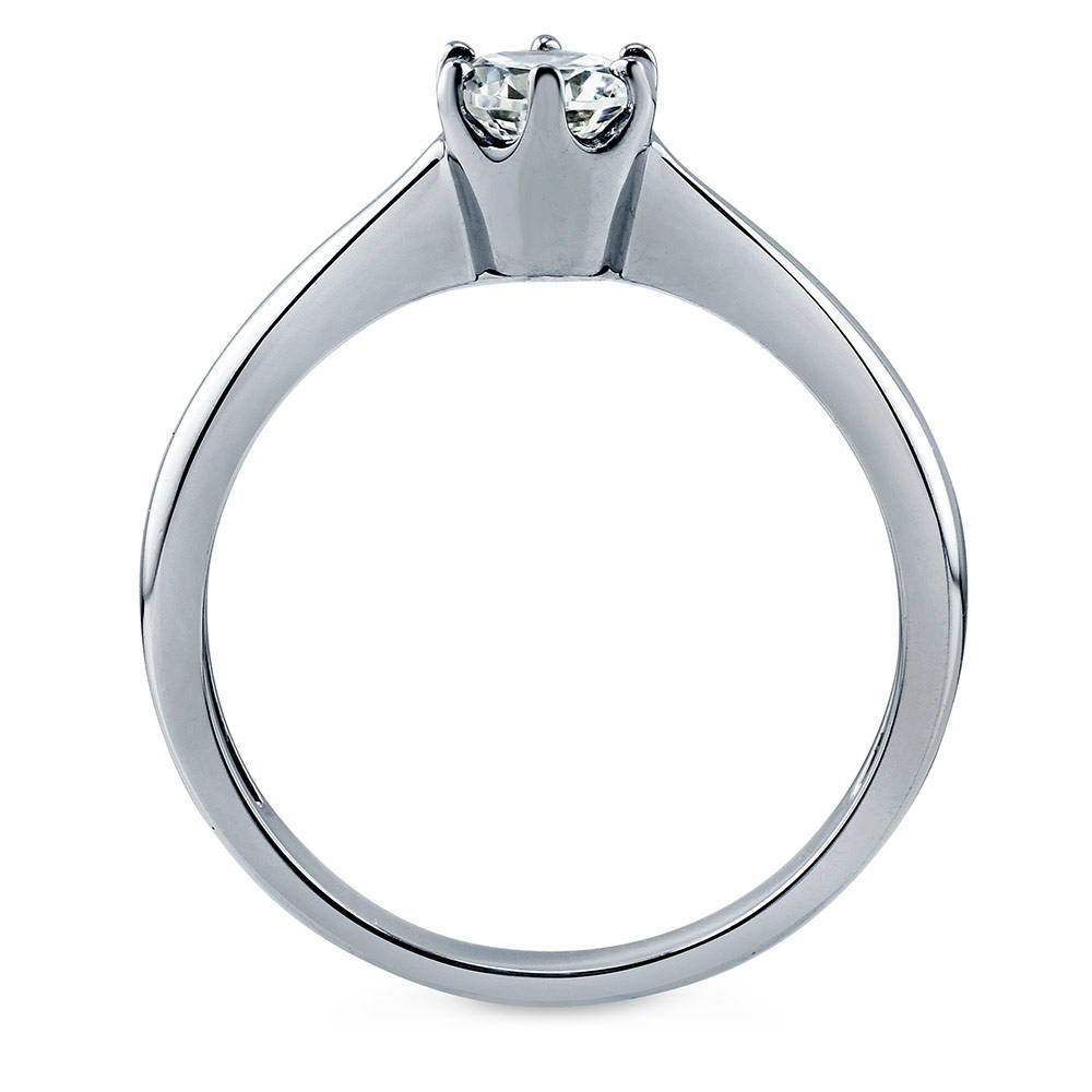 Alternate view of Solitaire 0.45ct Round CZ Ring in Sterling Silver, 6 of 7