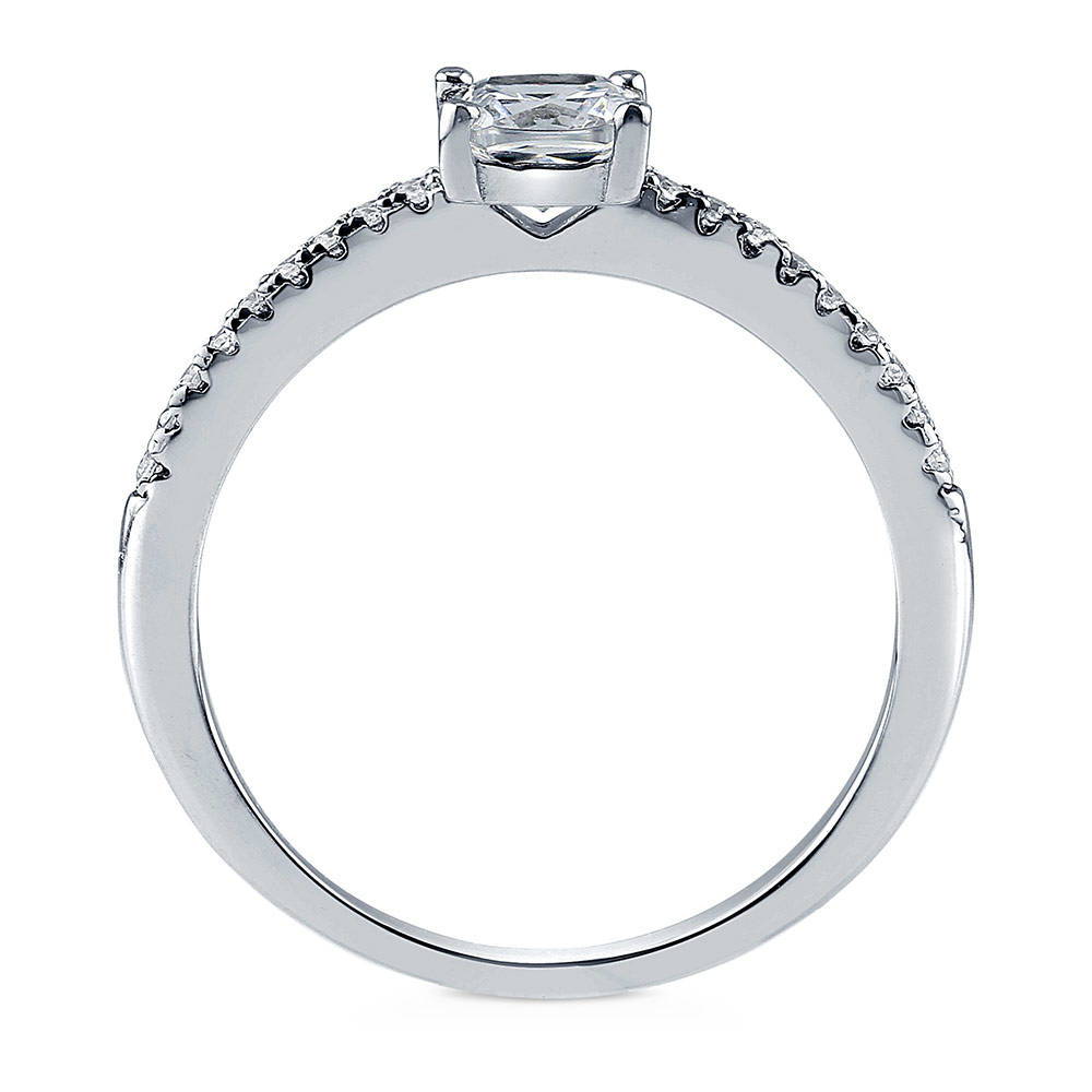 Solitaire 0.6ct Cushion CZ Ring in Sterling Silver