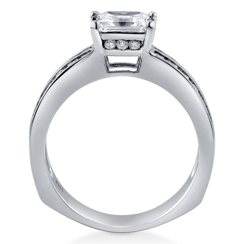 Solitaire 1.6ct Princess CZ Ring in Sterling Silver, 5 of 6