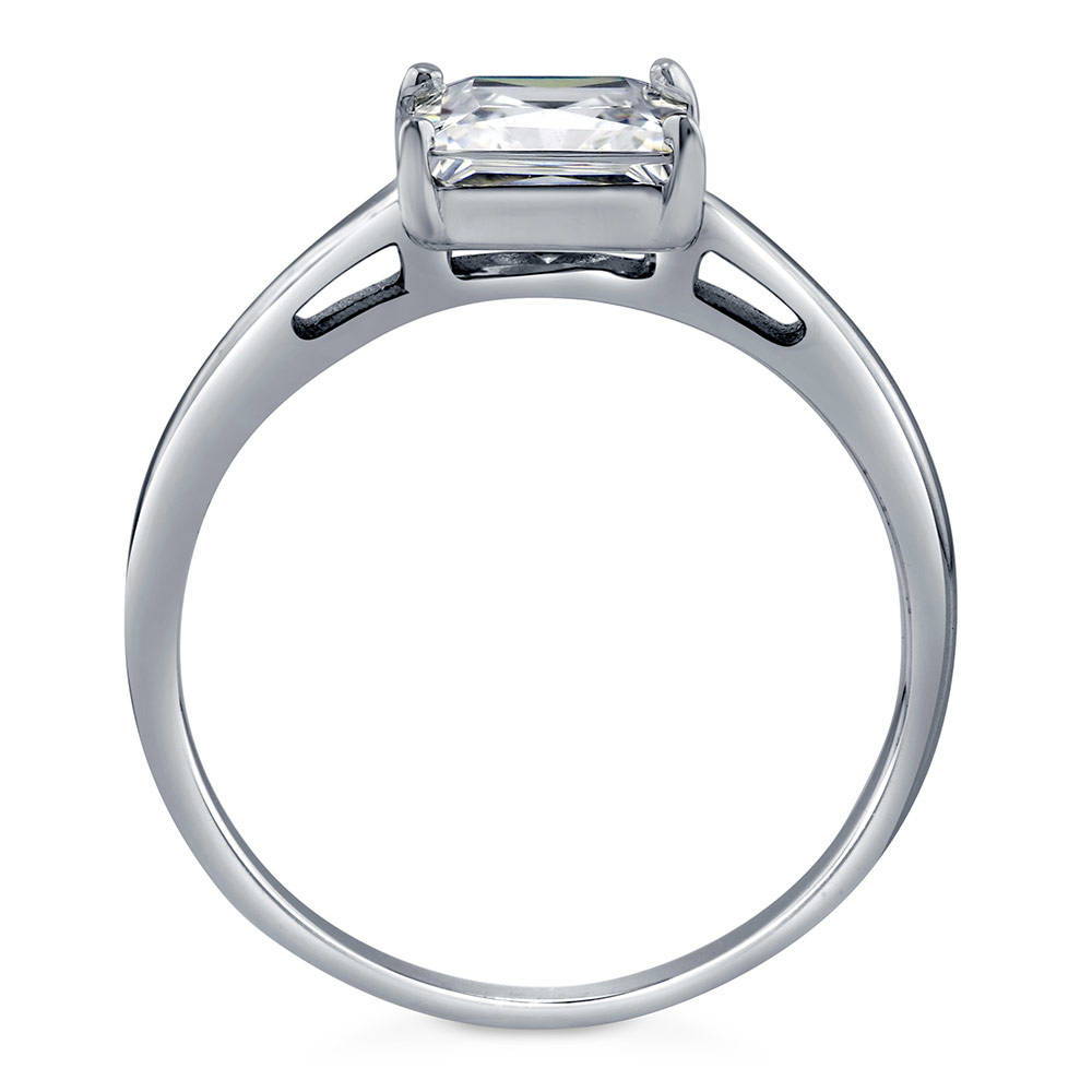 Solitaire 1.6ct Princess CZ Ring in Sterling Silver