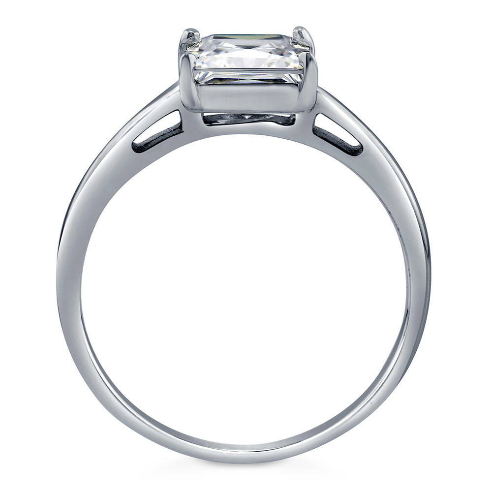 Alternate view of Solitaire 1.6ct Princess CZ Ring in Sterling Silver, 8 of 10