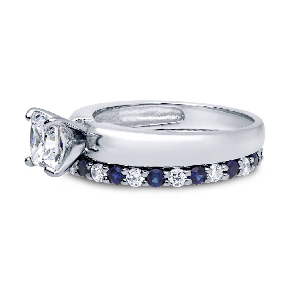 Solitaire 1.2ct Princess CZ Ring Set in Sterling Silver